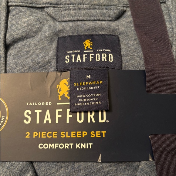 Men’s Stafford 2-Piece Sleep Set Comfort Knit Size Medium Long Sleeve/Pants - Picture 4 of 4